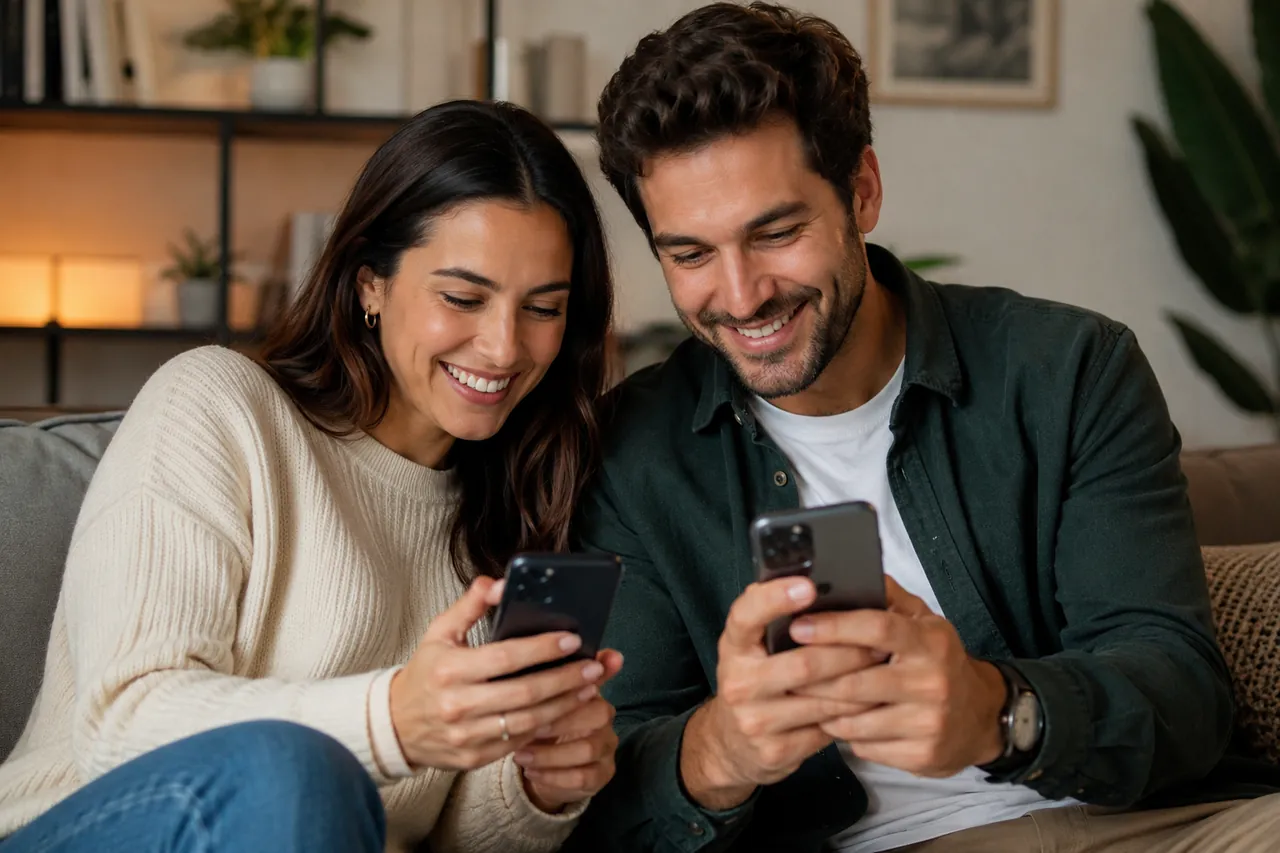 Um casal a explorar a sua compatibilidade na Agapone
