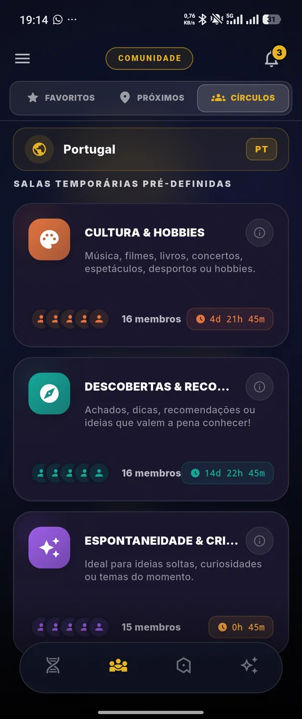 Descobrir pessoas compatíveis na app Agapone