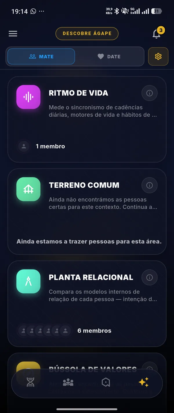 Comunidade na app Agapone